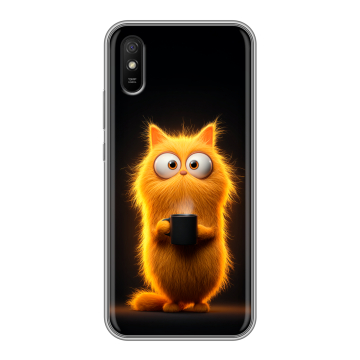 Силиконовый чехол на Xiaomi RedMi 9A с принтом Смешной кот Силиконовый чехол на Xiaomi RedMi 9A с принтом Смешной кот