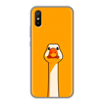 Силиконовый чехол на Xiaomi RedMi 9A с принтом Смешная утка Силиконовый чехол на Xiaomi RedMi 9A с принтом Смешная утка