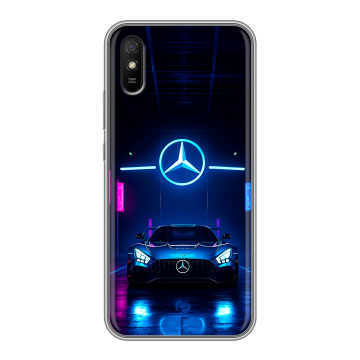 Силиконовый чехол на Xiaomi RedMi 9A с принтом Mercedes Мерседес Силиконовый чехол на Xiaomi RedMi 9A с принтом Mercedes Мерседес