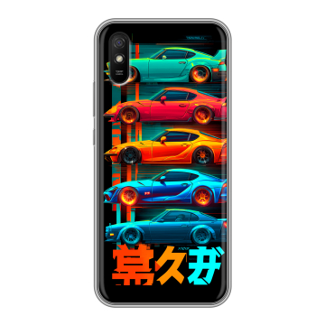 Силиконовый чехол на Xiaomi RedMi 9A с принтом машины тачки Силиконовый чехол на Xiaomi RedMi 9A с принтом машины тачки
