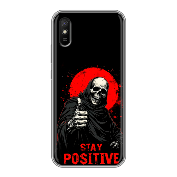 Силиконовый чехол на Xiaomi RedMi 9A с принтом смешной скелет Силиконовый чехол на Xiaomi RedMi 9A с принтом смешной скелет