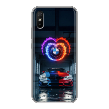 Силиконовый чехол на Xiaomi RedMi 9A с принтом BMW БМВ Силиконовый чехол на Xiaomi RedMi 9A с принтом BMW БМВ