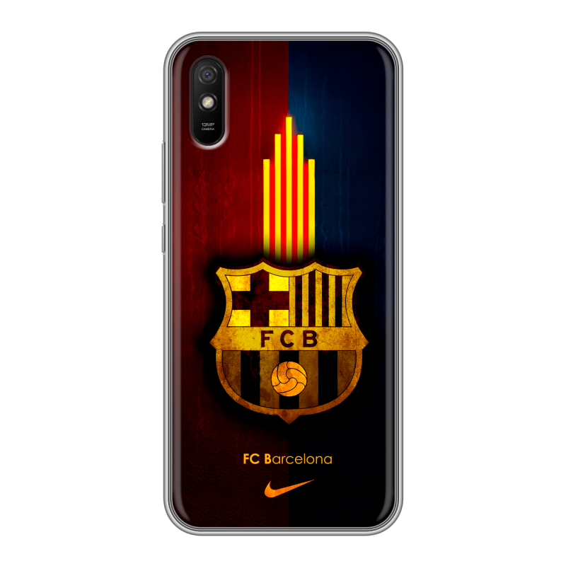 Силиконовый противоударный чехол на Xiaomi RedMi 9A с принтом Барселона Barcelona Силиконовый противоударный чехол на Xiaomi RedMi 9A с принтом Барселона Barcelona
