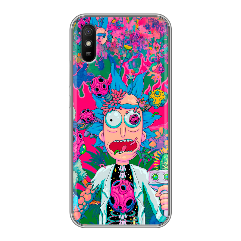 Силиконовый противоударный чехол на Xiaomi RedMi 9A с принтом Рик и Морти Rick Morty Силиконовый противоударный чехол на Xiaomi RedMi 9A с принтом Рик и Морти Rick Morty