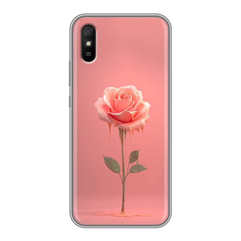 Силиконовый чехол на Xiaomi RedMi 9A с принтом Розовая роза Силиконовый чехол на Xiaomi RedMi 9A с принтом Розовая роза