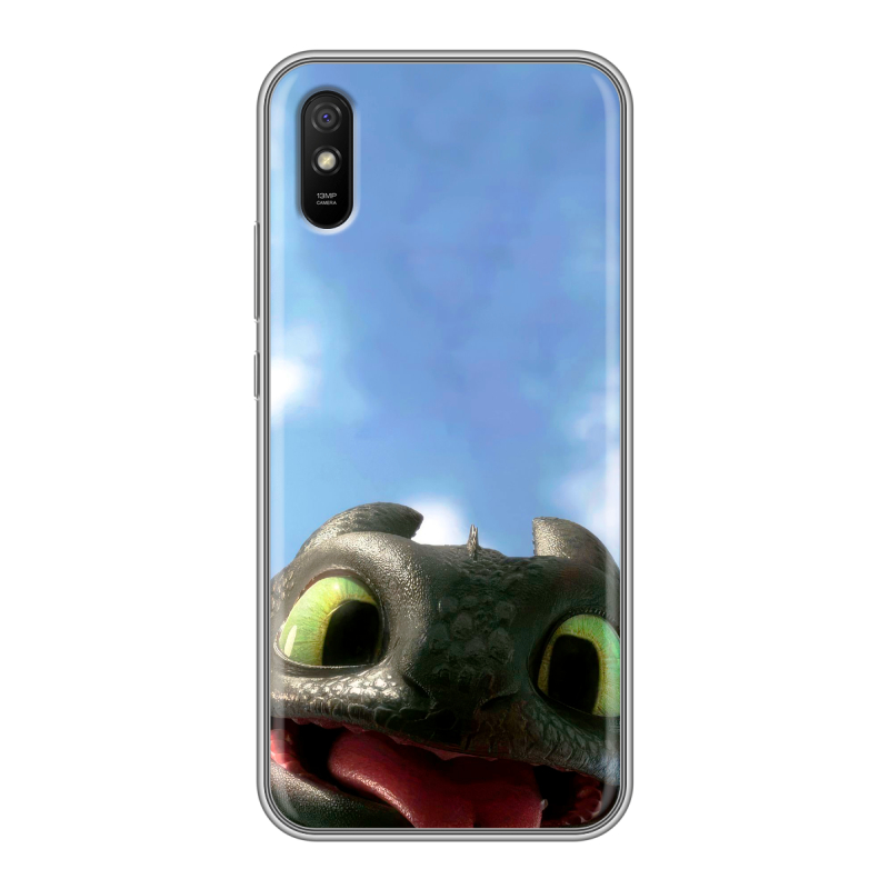 Силиконовый противоударный чехол на Xiaomi RedMi 9A с принтом Как приручить дракона Силиконовый противоударный чехол на Xiaomi RedMi 9A с принтом Как приручить дракона