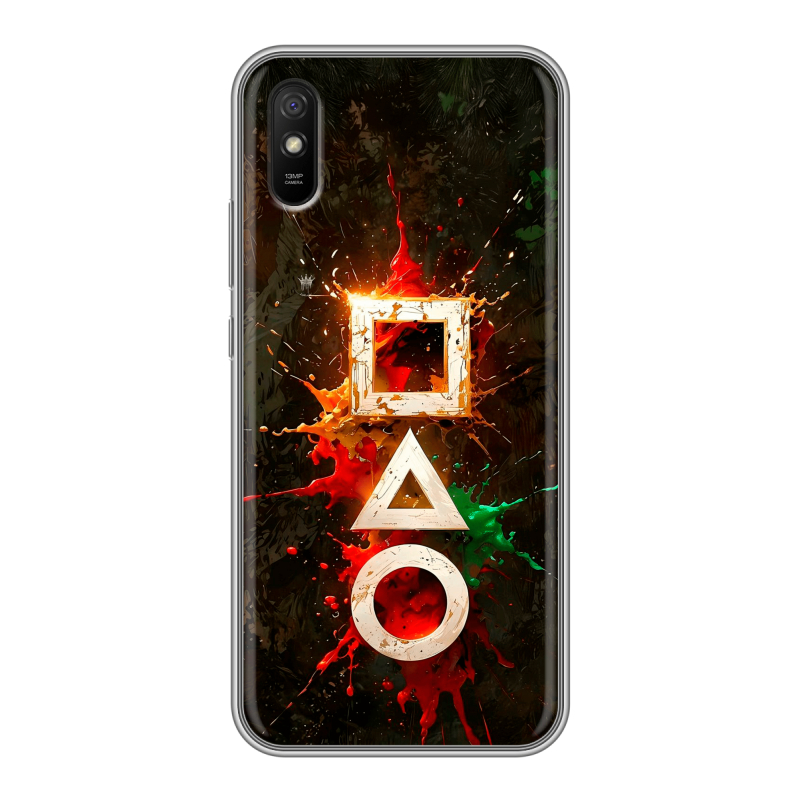 Силиконовый противоударный чехол на Xiaomi RedMi 9A с принтом Squid Game Игра кальмара Силиконовый противоударный чехол на Xiaomi RedMi 9A с принтом Squid Game Игра кальмара