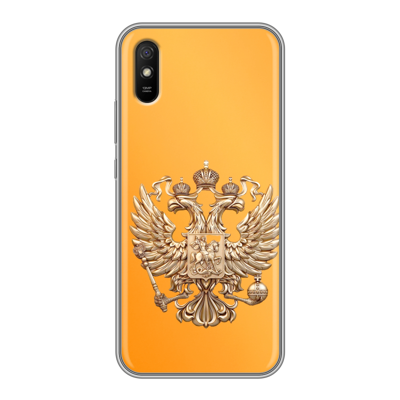 Силиконовый чехол на Xiaomi RedMi 9A с принтом Герб Флаг России Силиконовый чехол на Xiaomi RedMi 9A с принтом Герб Флаг России