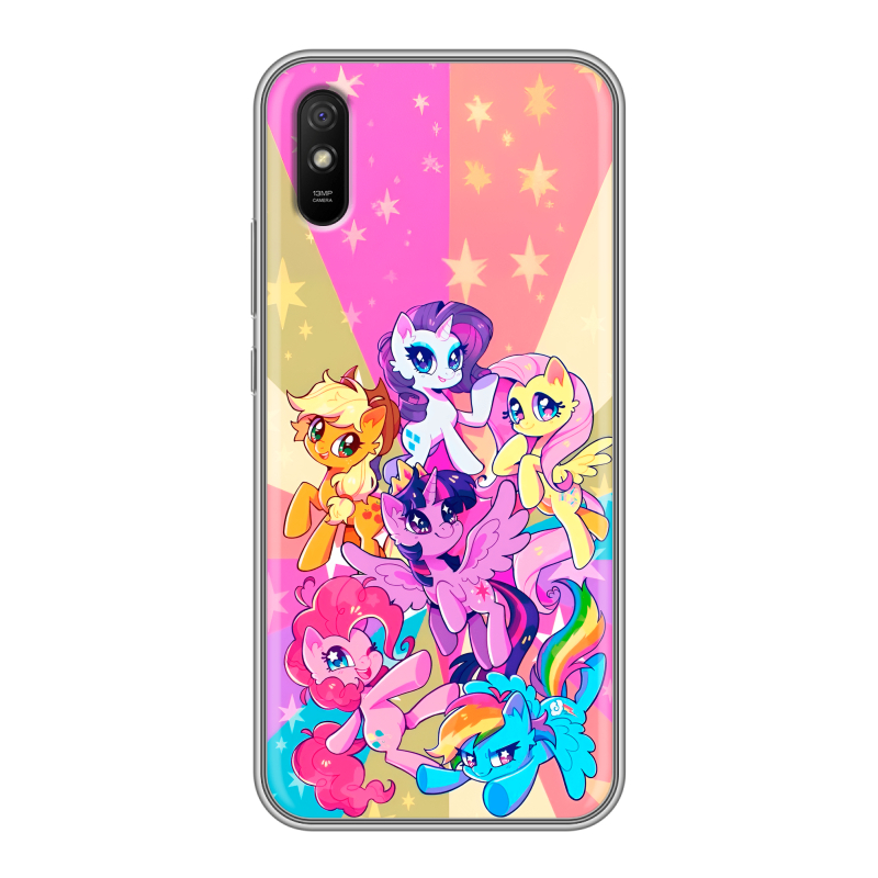 Силиконовый противоударный чехол на Xiaomi RedMi 9A с принтом My little pony Дружба чудо Силиконовый противоударный чехол на Xiaomi RedMi 9A с принтом My little pony Дружба чудо