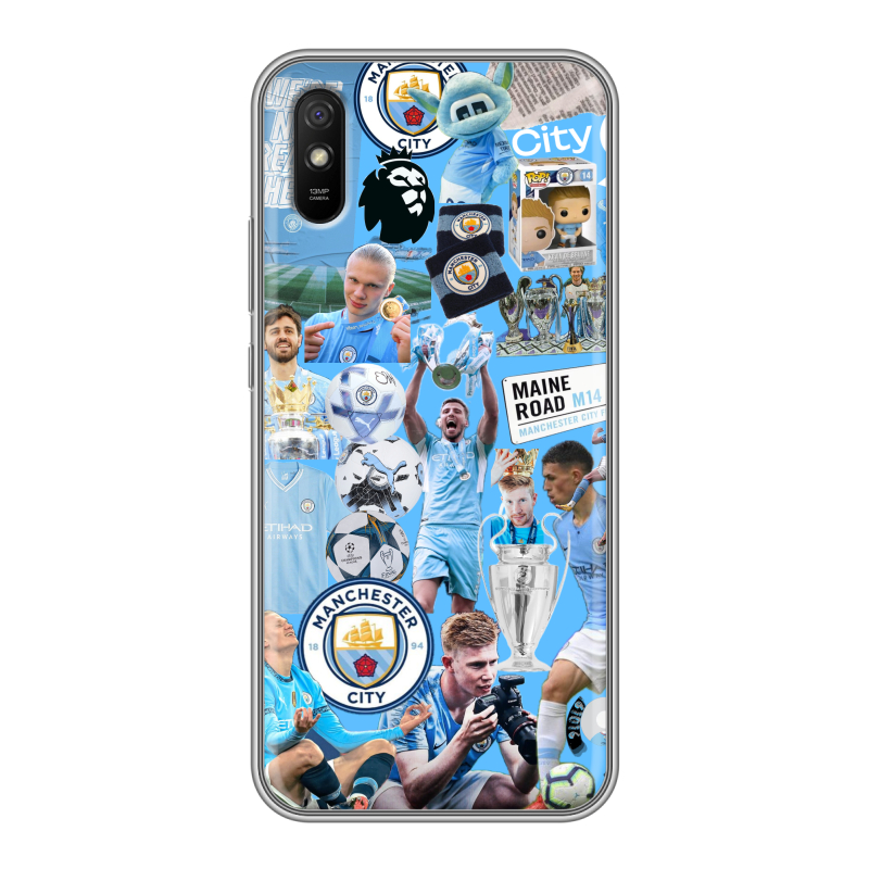 Силиконовый противоударный чехол на Xiaomi RedMi 9A с принтом Man City Манчестер Сити Силиконовый противоударный чехол на Xiaomi RedMi 9A с принтом Man City Манчестер Сити