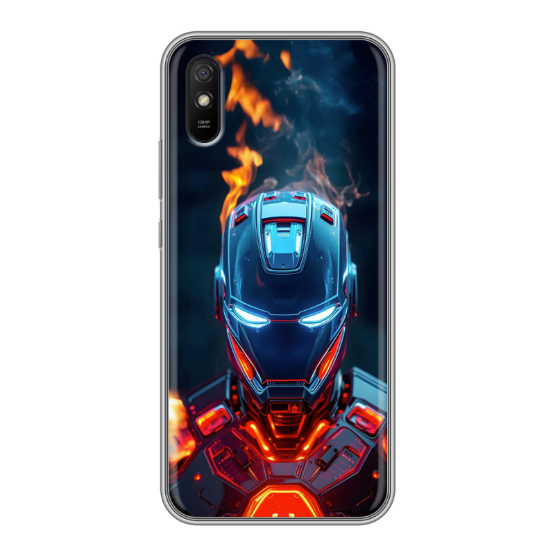 Силиконовый чехол на Xiaomi RedMi 9A с принтом IronMan Железный человек Силиконовый чехол на Xiaomi RedMi 9A с принтом IronMan Железный человек
