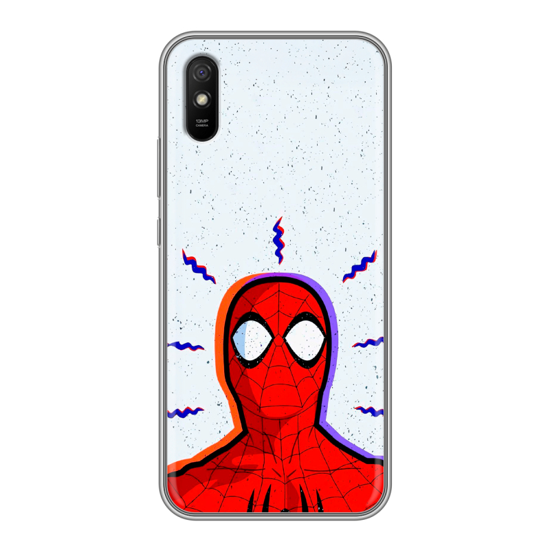 Силиконовый противоударный чехол на Xiaomi RedMi 9A с принтом Spiderman Человек паук Силиконовый противоударный чехол на Xiaomi RedMi 9A с принтом Spiderman Человек паук
