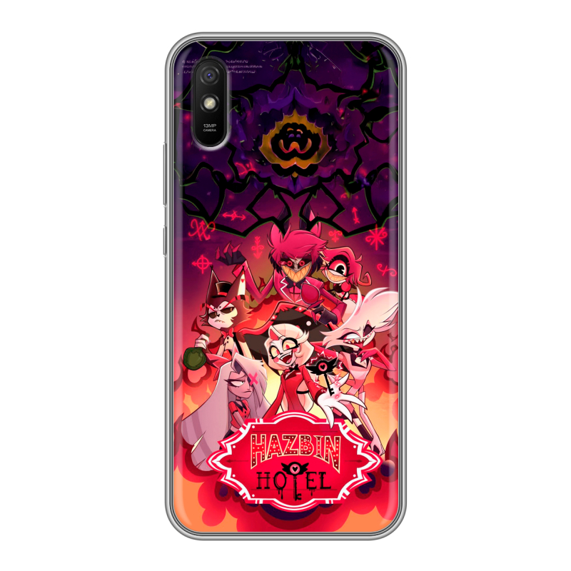 Силиконовый противоударный чехол на Xiaomi RedMi 9A с принтом Hazbin Hotel Отель Хазбин Силиконовый противоударный чехол на Xiaomi RedMi 9A с принтом Hazbin Hotel Отель Хазбин