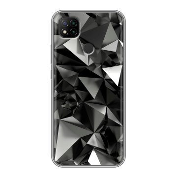Силиконовый чехол на Xiaomi RedMi 9C с принтом Черные кристаллы Силиконовый чехол на Xiaomi RedMi 9C с принтом Черные кристаллы