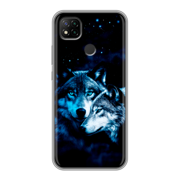 Силиконовый чехол на Xiaomi RedMi 9C с принтом Волки Силиконовый чехол на Xiaomi RedMi 9C с принтом Волки