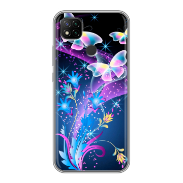 Силиконовый чехол на Xiaomi RedMi 9C с принтом Бабочки Силиконовый чехол на Xiaomi RedMi 9C с принтом Бабочки