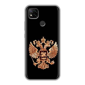 Силиконовый чехол на Xiaomi RedMi 9C с принтом Герб России золотой Силиконовый чехол на Xiaomi RedMi 9C с принтом Герб России золотой