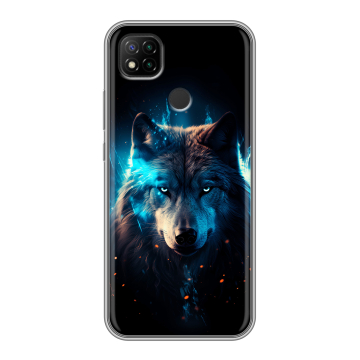 Силиконовый чехол на Xiaomi RedMi 9C с принтом Волк ночной Силиконовый чехол на Xiaomi RedMi 9C с принтом Волк ночной