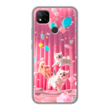 Силиконовый чехол на Xiaomi RedMi 9C с принтом милые котики