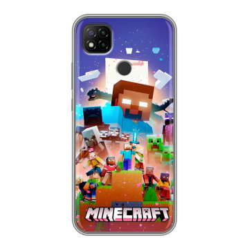 Силиконовый чехол на Xiaomi RedMi 9C с принтом Майнкрафт Minecraft Силиконовый чехол на Xiaomi RedMi 9C с принтом Майнкрафт Minecraft