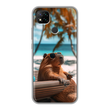 Силиконовый чехол на Xiaomi RedMi 9C с принтом Капибара Силиконовый чехол на Xiaomi RedMi 9C с принтом Капибара