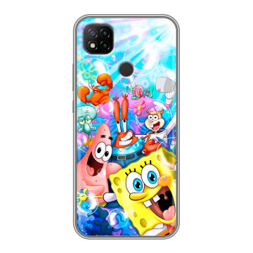 Силиконовый чехол на Xiaomi RedMi 9C с принтом спанчбоб спанч боб Силиконовый чехол на Xiaomi RedMi 9C с принтом спанчбоб спанч боб