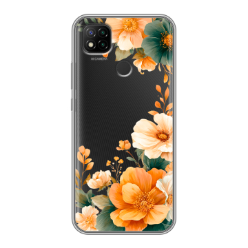 Силиконовый чехол на Xiaomi RedMi 9C с принтом Цветы принт