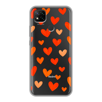 Силиконовый чехол на Xiaomi RedMi 9C с принтом Сердечки