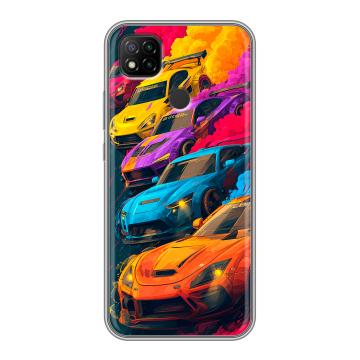 Силиконовый чехол на Xiaomi RedMi 9C с принтом Тачки