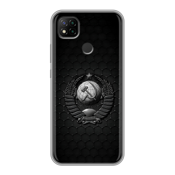 Силиконовый чехол на Xiaomi RedMi 9C с принтом Герб Флаг СССР Силиконовый чехол на Xiaomi RedMi 9C с принтом Герб Флаг СССР