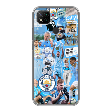Силиконовый чехол на Xiaomi RedMi 9C с принтом Man City Манчестер Сити