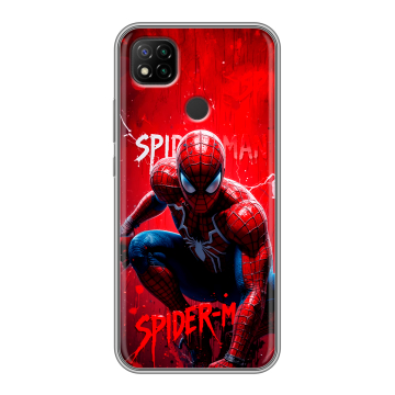 Силиконовый чехол на Xiaomi RedMi 9C с принтом Spiderman Человек паук Силиконовый чехол на Xiaomi RedMi 9C с принтом Spiderman Человек паук
