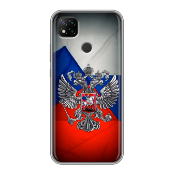 Силиконовый чехол на Xiaomi RedMi 9C с принтом Флаг России Силиконовый чехол на Xiaomi RedMi 9C с принтом Флаг России