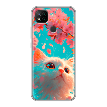Силиконовый чехол на Xiaomi RedMi 9C с принтом Красивый кот
