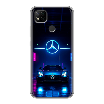 Силиконовый чехол на Xiaomi RedMi 9C с принтом Mercedes Мерседес Силиконовый чехол на Xiaomi RedMi 9C с принтом Mercedes Мерседес
