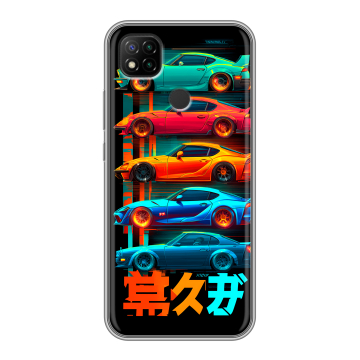 Силиконовый чехол на Xiaomi RedMi 9C с принтом машины тачки