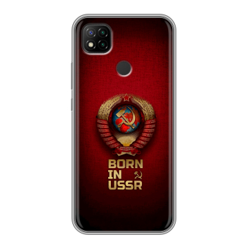 Силиконовый чехол на Xiaomi RedMi 9C с принтом Флаг Герб СССР