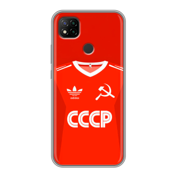 Силиконовый чехол на Xiaomi RedMi 9C с принтом Флаг Герб СССР