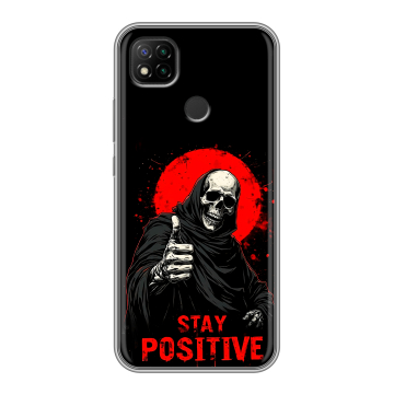 Силиконовый чехол на Xiaomi RedMi 9C с принтом смешной скелет