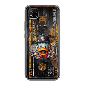 Силиконовый чехол на Xiaomi RedMi 9C с принтом Дональд Дак Доллар Силиконовый чехол на Xiaomi RedMi 9C с принтом Дональд Дак Доллар