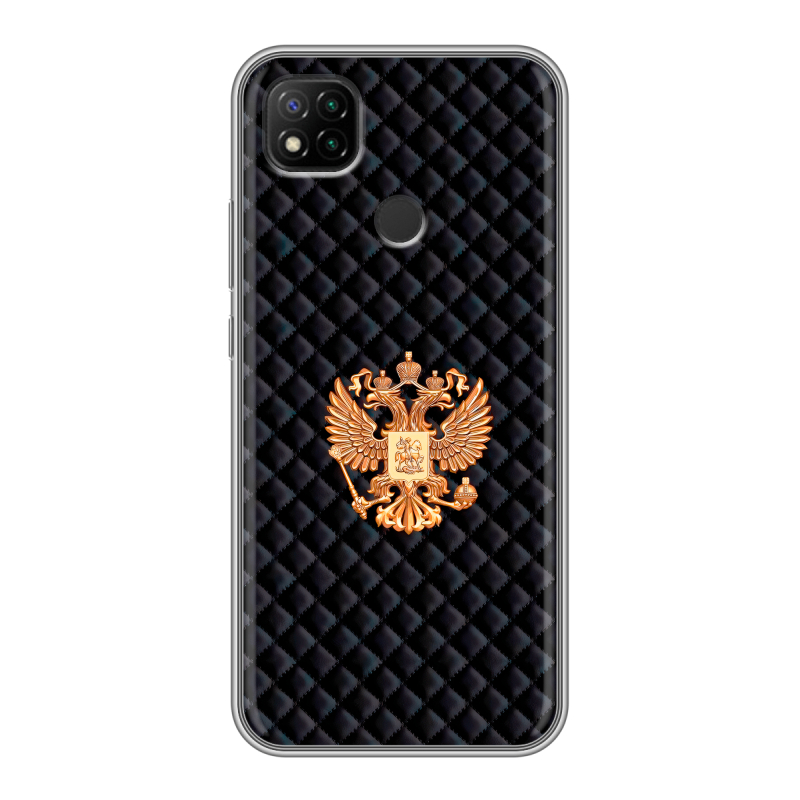 Силиконовый противоударный чехол на Xiaomi RedMi 9C с принтом Герб России принт Силиконовый противоударный чехол на Xiaomi RedMi 9C с принтом Герб России принт