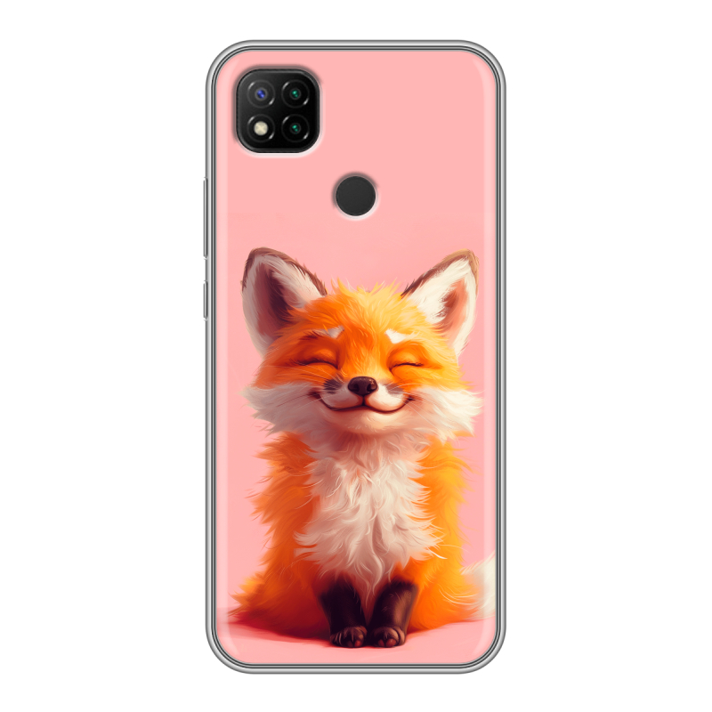 Силиконовый чехол на Xiaomi RedMi 9C с принтом милая лиса Силиконовый чехол на Xiaomi RedMi 9C с принтом милая лиса