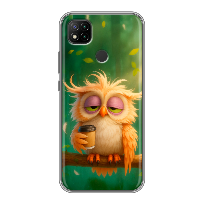 Силиконовый чехол на Xiaomi RedMi 9C с принтом сова Силиконовый чехол на Xiaomi RedMi 9C с принтом сова