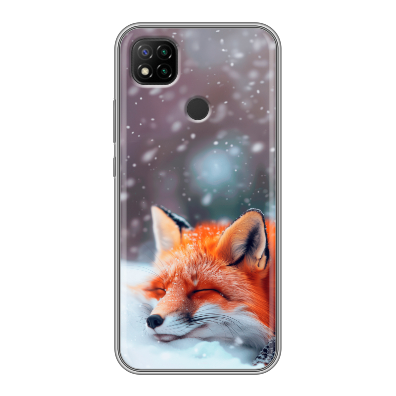 Силиконовый чехол на Xiaomi RedMi 9C с принтом лиса Силиконовый чехол на Xiaomi RedMi 9C с принтом лиса