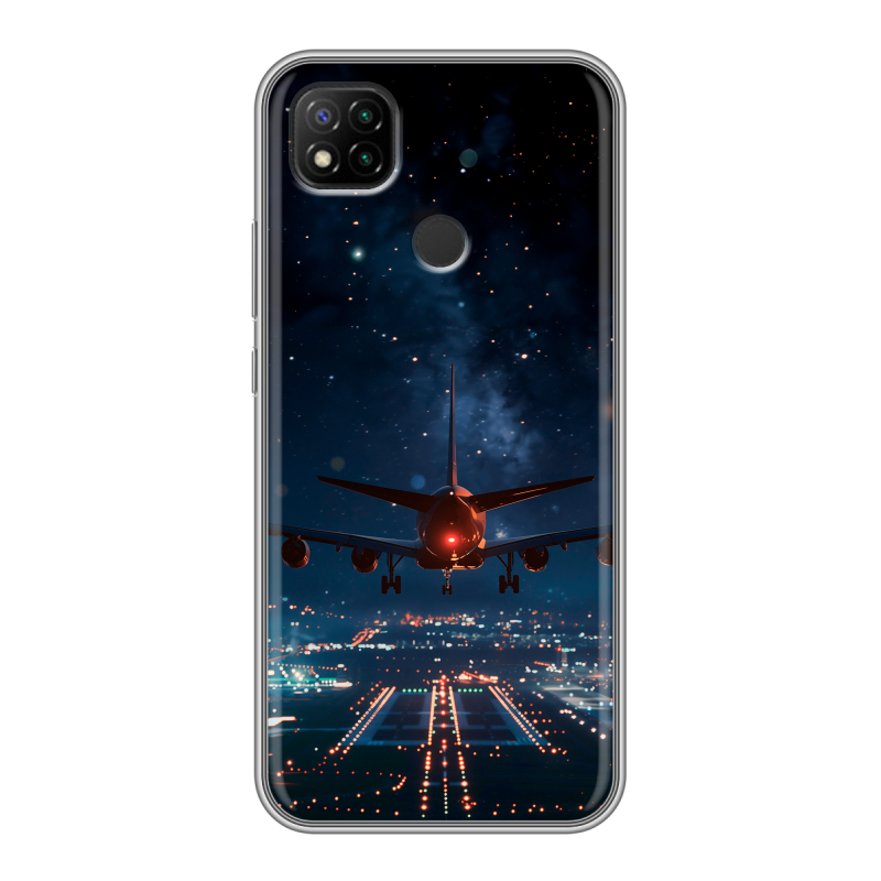 Силиконовый чехол на Xiaomi RedMi 9C с принтом самолет Силиконовый чехол на Xiaomi RedMi 9C с принтом самолет