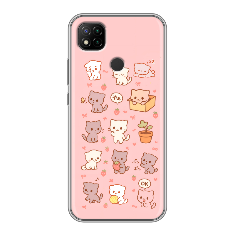 Силиконовый противоударный чехол на Xiaomi RedMi 9C с принтом Hello Kitty Хелоу Кити Силиконовый противоударный чехол на Xiaomi RedMi 9C с принтом Hello Kitty Хелоу Кити