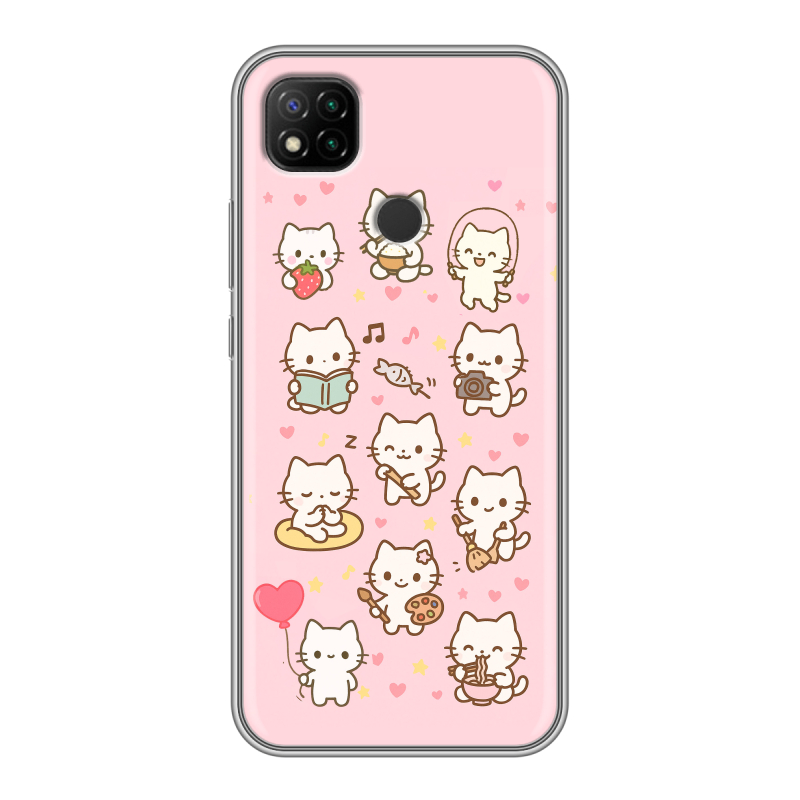 Силиконовый противоударный чехол на Xiaomi RedMi 9C с принтом Hello Kitty Хелоу Кити Силиконовый противоударный чехол на Xiaomi RedMi 9C с принтом Hello Kitty Хелоу Кити