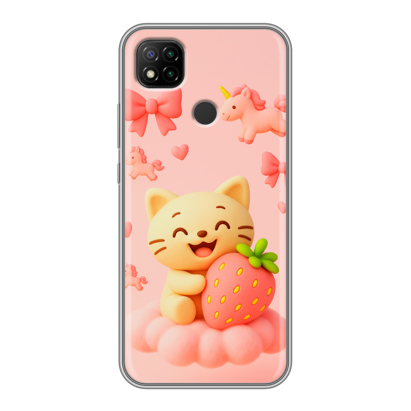 Силиконовый противоударный чехол на Xiaomi RedMi 9C с принтом для девочек Силиконовый противоударный чехол на Xiaomi RedMi 9C с принтом для девочек
