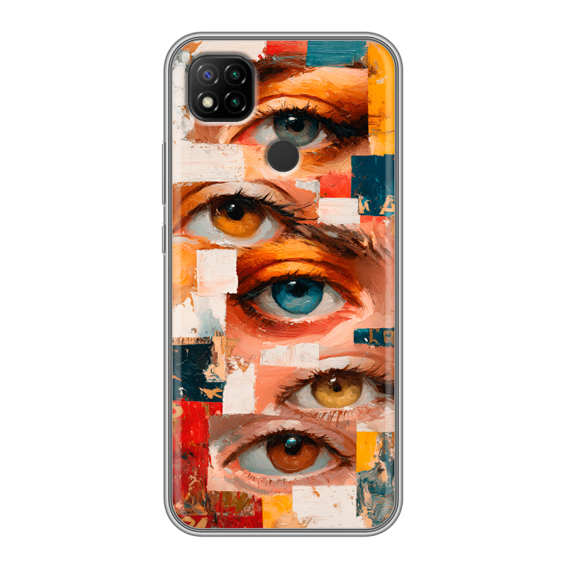 Силиконовый противоударный чехол на Xiaomi RedMi 9C с принтом Модный принт Силиконовый противоударный чехол на Xiaomi RedMi 9C с принтом Модный принт