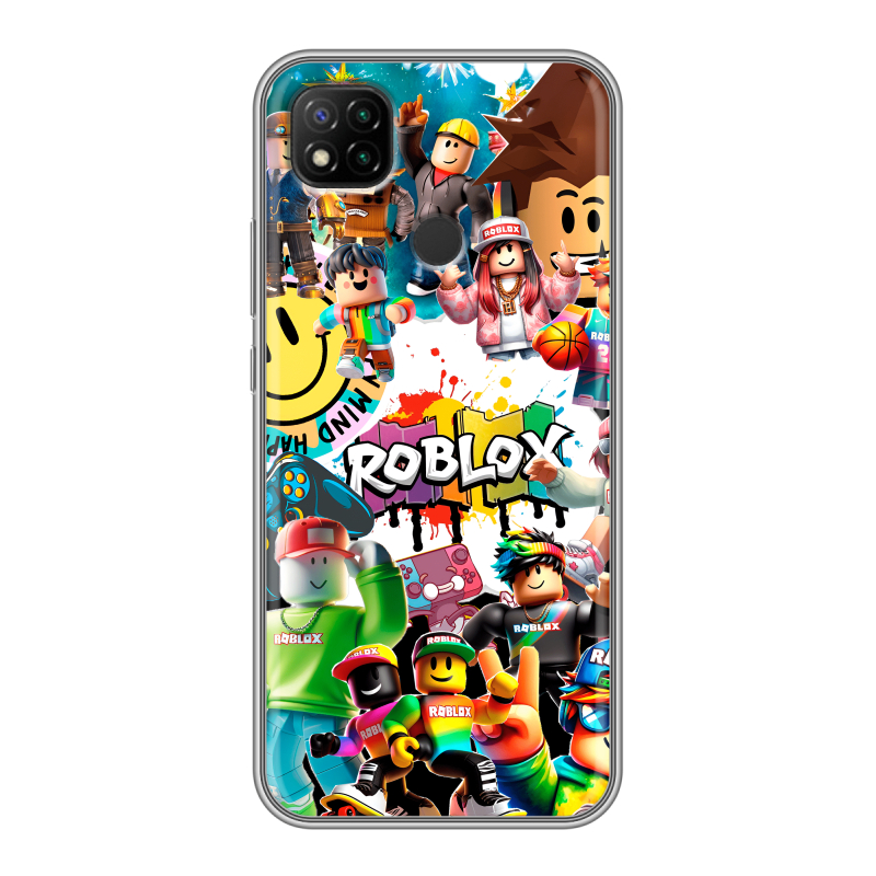 Силиконовый противоударный чехол на Xiaomi RedMi 9C с принтом Roblox Роблокс Силиконовый противоударный чехол на Xiaomi RedMi 9C с принтом Roblox Роблокс